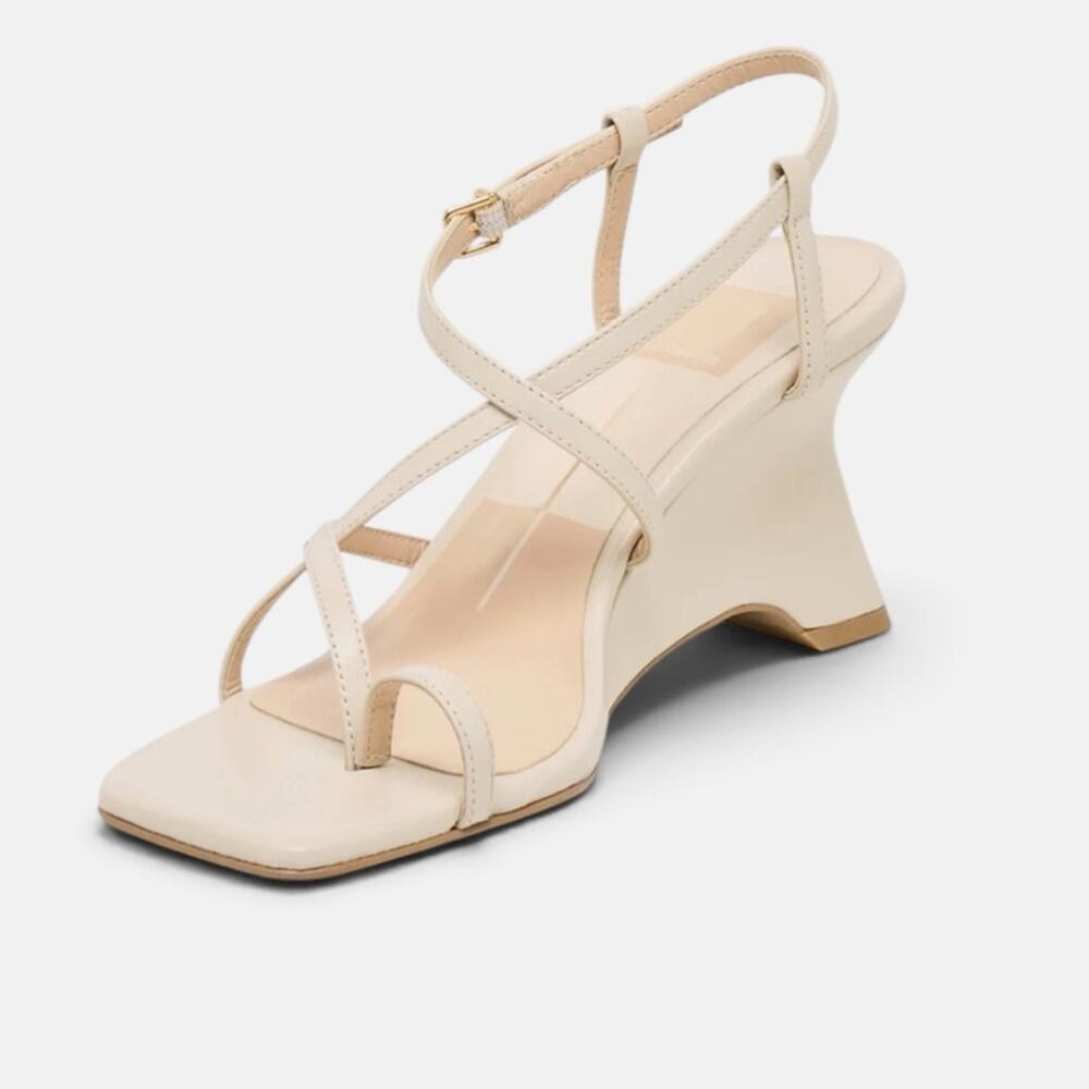 Dolce Vita Womens Aylee Toe-Ring Strappy Sculpted Wedge Sandals Cream Size 7 NIB - Picture 4 of 9
